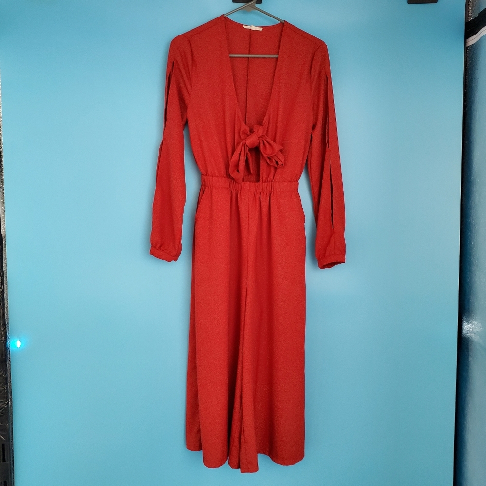 Love Culture Jumpsuit Size Small Cropped Tie Front